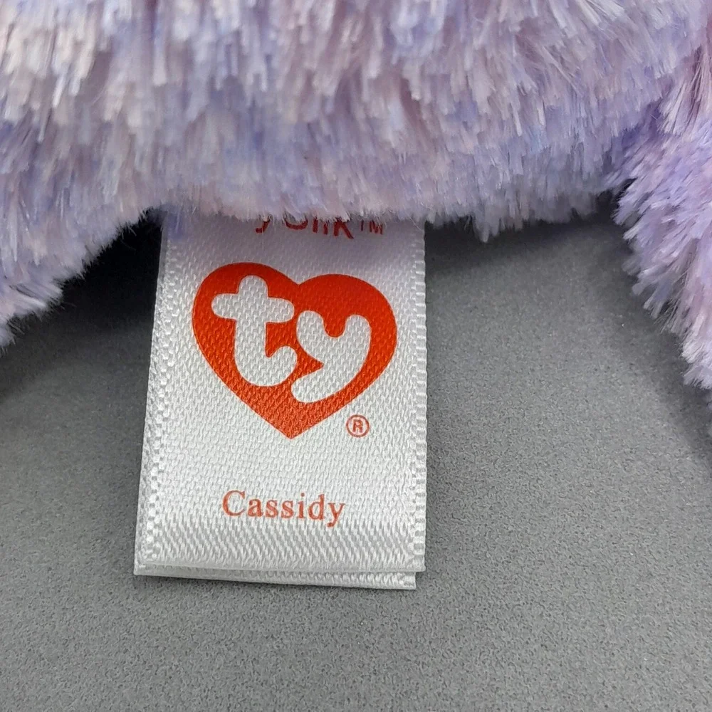 Ty Beanie Boos Cassidy Lavender Cat Purple Glitter Eyes Plush 6 inch NWT